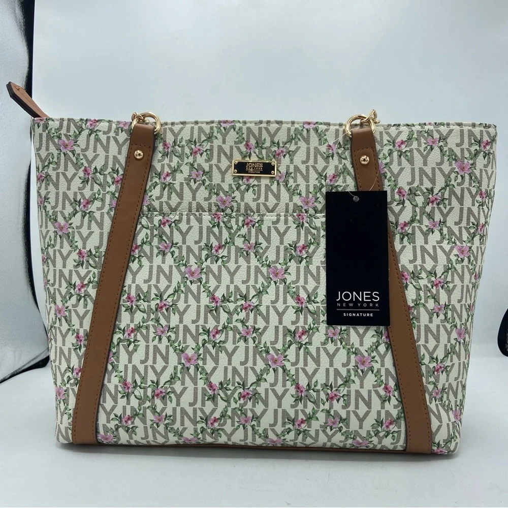 Jones New York Signature JNY Lisa Satchel Shoulder Bag Flower Print - Picture 2 of 5